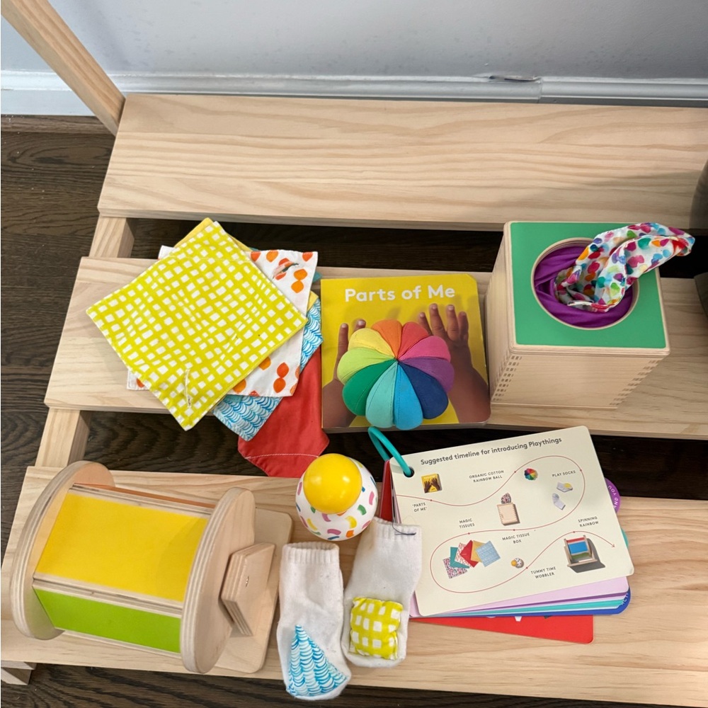 Wooden Sensory Play Set with Yellow & Green Accents